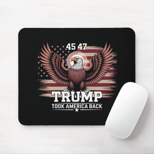 Trump 45e 47e President Flag 2025 Eagle America Muismat (Met muis)