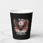 Trump 45e 47e President Flag 2025 Eagle America Papieren Bekers (Voorkant)