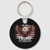 Trump 45e 47e President Flag 2025 Eagle America Sleutelhanger (Voorkant)