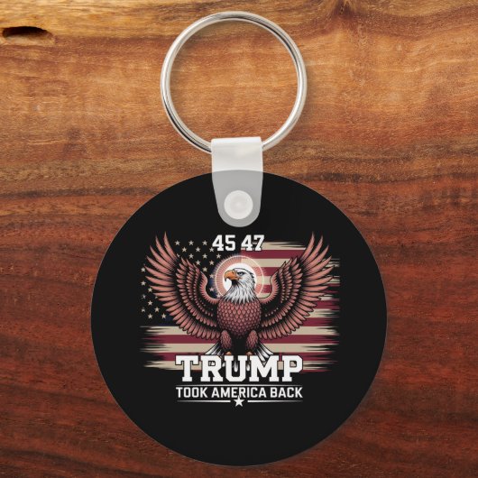 Trump 45e 47e President Flag 2025 Eagle America Sleutelhanger (Voorkant)