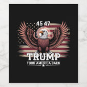 Trump 45e 47e President Flag 2025 Eagle America Wijn Etiket (Enkel label)