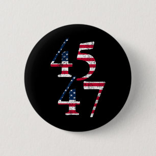 Trump 45e 47e president inauguratie dag VS Vlag Ronde Button 5,7 Cm