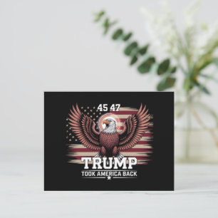 Trump 45e 47e President Vlag 2025 Adelaar Amerika  Briefkaart