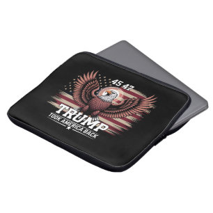 Trump 45e 47e President Vlag 2025 Adelaar Amerika  Laptop Sleeve