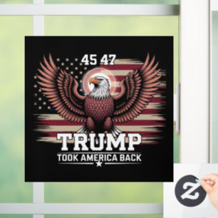 Trump 45e 47e President Vlag 2025 Adelaar Amerika Raamsticker