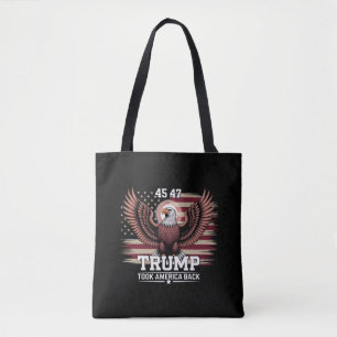 Trump 45e 47e President Vlag 2025 Adelaar Amerika Tote Bag
