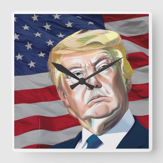 Trump 45ste President van de VS Vierkante Klok (Voorkant)