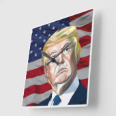 Trump 45ste President van de VS Vierkante Klok (Hoek)