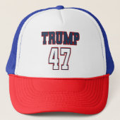 Trump 47 campagne Trucker Hat Trucker Pet (Voorkant)
