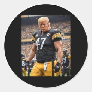 Trump 47 Fittsburgh voetballer grappig Ronde Sticker