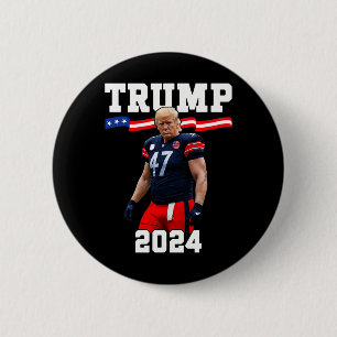 Trump 47 Football Jersey 2024 Amerikaanse vlag Tru Ronde Button 5,7 Cm