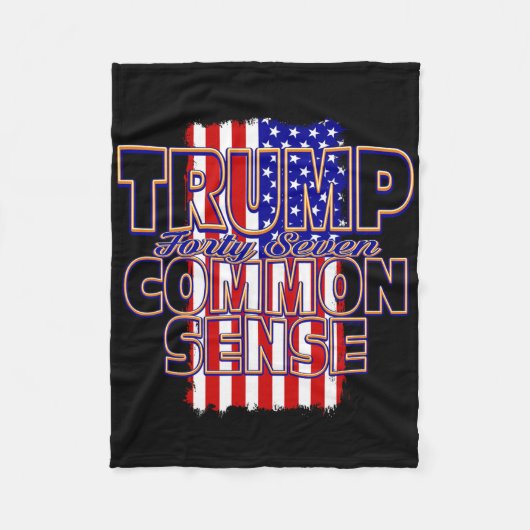 Trump 47 Gezonde Mensenverstand Fleece Deken (Voorkant)