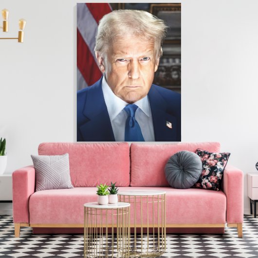 Trump 47: Iconische canvaskunst voor 2024 Canvas Afdruk (Insitu (Woonkamer))