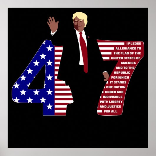 Trump 47 Pledge of Allegiance USA Poster (Voorkant)