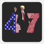 Trump 47 Pledge of Allegiance USA Vierkante Sticker (Voorkant)