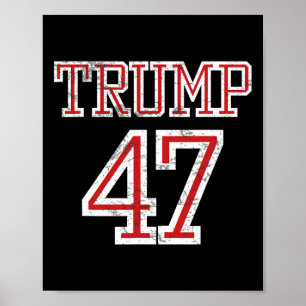 Trump 47 President Team Voetbal Jersey Stijl 2025 Poster