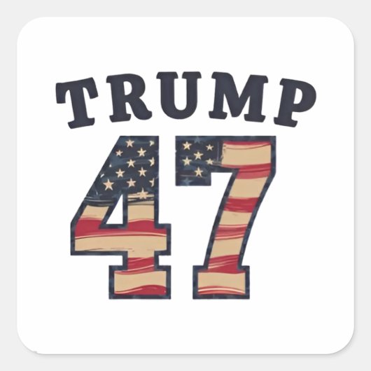 Trump 47 trotse Maga Amerikaanse inauguratiedag Vierkante Sticker (Voorkant)