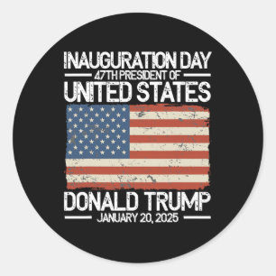 Trump 47e President VS Inauguratiedag 2025 Ronde Sticker
