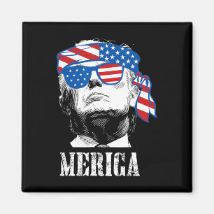 Trump 4 juli Amerikaanse vlag Mannen grappig Magneet