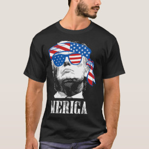 Trump 4 juli Amerikaanse vlag Mannen grappig T-shirt