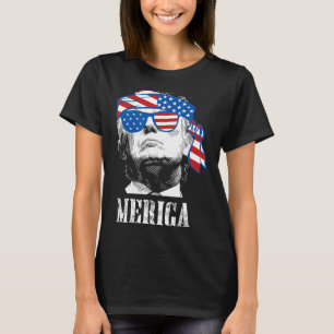 Trump 4 juli Amerikaanse vlag mannen grappig  T-shirt