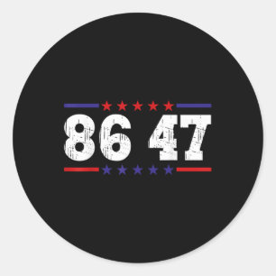 Trump 86 47 Politieke Humor Retro Vintage Ronde Sticker
