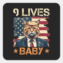 Trump 9 leeft in Baby Vierkante Sticker
