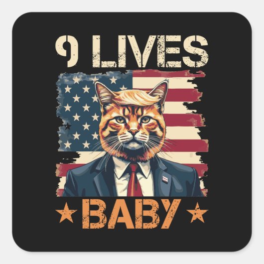 Trump 9 leeft in Baby Vierkante Sticker (Voorkant)