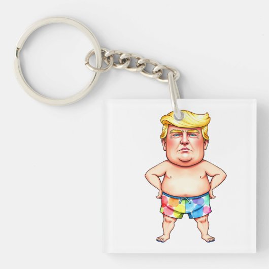 trump aan het strand sleutelhanger (voorkant)