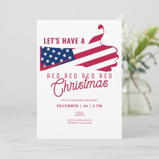 Trump-aanhanger Republikein krijgt rode kerst Kaart (Staand voorkant)