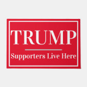 Trump-aanhangers wonen hier rood en wit deurmat (Voorkant)