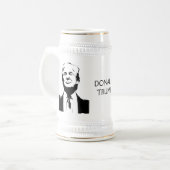 Trump Afbeelding Silhouette Custom Text Bierpul (Voorkant links)