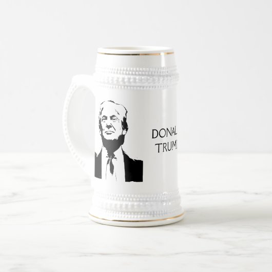 Trump Afbeelding Silhouette Custom Text Bierpul (Voorkant links)