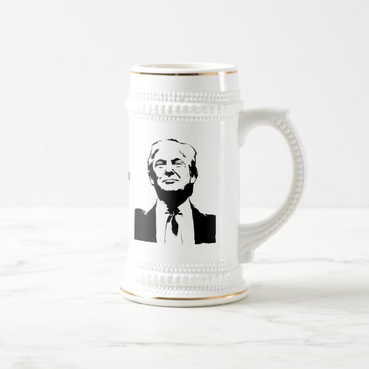 Trump Afbeelding Silhouette Custom Text Bierpul (Rechts)