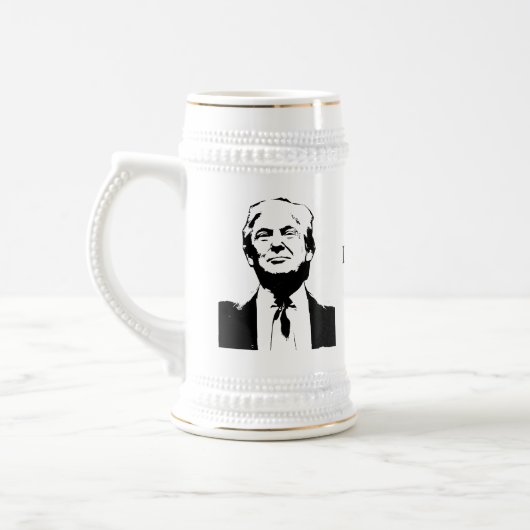 Trump Afbeelding Silhouette Custom Text Bierpul (Links)