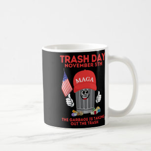 Trump Afval Prullenbak Dag November 5 Afval Wegbre Koffiemok