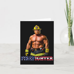Trump als een buff brandweerman Trump 2024 Kaart