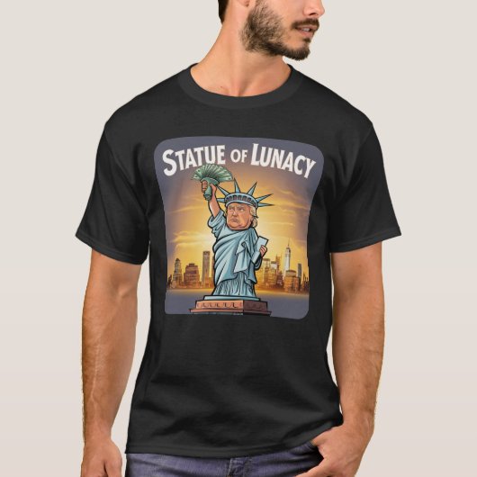 Trump als het "standbeeld van waanzin" t-shirt (Voorkant)