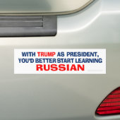 Trump Als President - Leer Russisch Bumpersticker (Op auto)