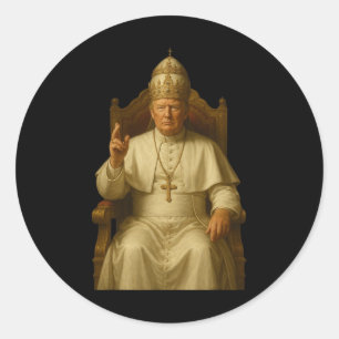 Trump als Vaticaanse Kerk Paus Grappig Paus Trump Ronde Sticker