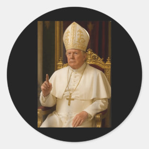 Trump als Vaticaanse Kerk Paus Trump Grappig Vatic Ronde Sticker