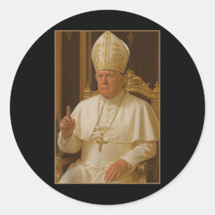 Trump als Vaticaanse Kerk Paus Trump Grappig Vatic Ronde Sticker