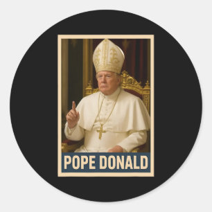 Trump als Vaticaanse Kerk Paus Trump Grappig Vatic Ronde Sticker