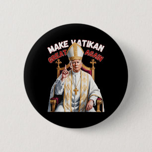 Trump als Vaticaanse Kerk Paus Trump maakt Vaticaa Ronde Button 5,7 Cm