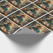 Trump als vrolijke kerstelf cadeaupapier (Hoek)