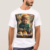 Trump als vrolijke kerstelf t-shirt (Voorkant)