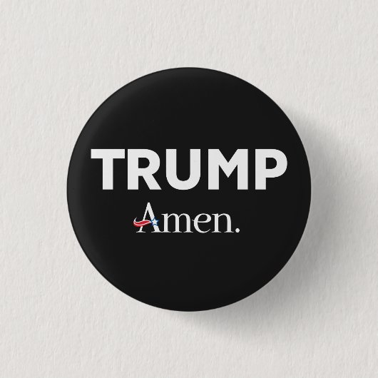 Trump Amen Ronde Button 3,2 Cm (Voorkant)