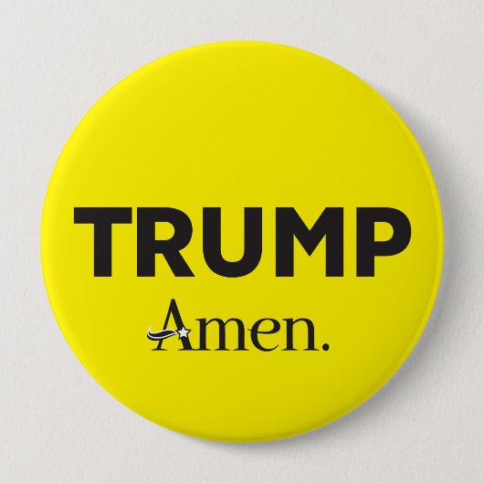 Trump Amen Ronde Button 4,0 Cm (Voorkant)