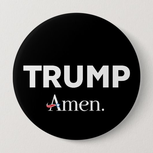 Trump Amen Ronde Button 4,0 Cm (Voorkant)