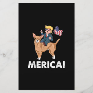 Trump America Chihuahua Dog American Hero Briefpapier